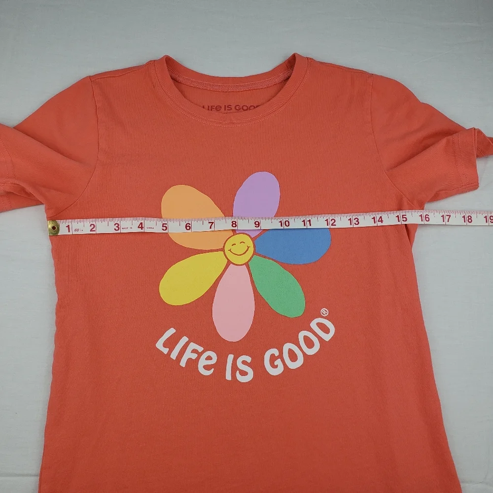 Life is Good coral flower XL girls short sleeve tshirt - Picture 5 of 9
